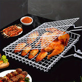 NNETM Foldable BBQ Grill Basket for Fish, Shrimp, Vegetables