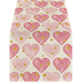 NNETM Golden Love Linen Table Runner