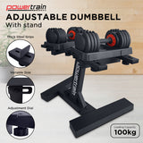 NNEDPE GEN2 Pro Adjustable Dumbbell Set - 2 x 25kg (50kg) Home Gym Weights with Stand