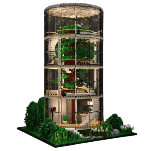 NNEOBA Glass Tree House Modular Building Blocks Glass House Moc Bricks Tree House Toys Bricks