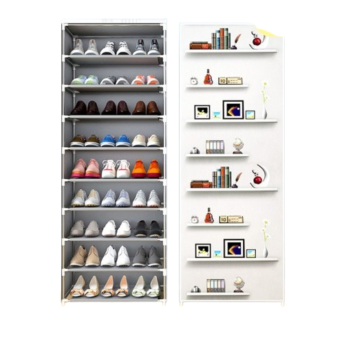 NNEOBA Multilayer Shoe Cabinet Simple Dustproof Home Space-saving indoor Assembly Nonwoven Fabric With Zipper Closed Storage Shoe Rack
