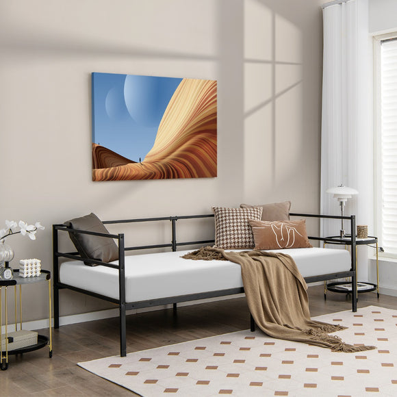 NNECW Single Size Metal Daybed Frame for Living Room and Guest Room