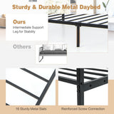 NNECW Single Size Metal Daybed Frame for Living Room and Guest Room