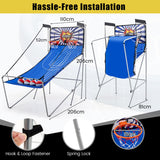 NNECW Dual Shot Basketball Arcade Game with 8 Game Modes &amp; Arcade Sound-White