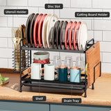 NNETM Metal Kitchen Dish Rack with Drainboard