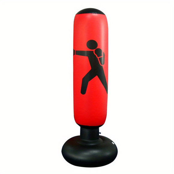 NNETM 1pc Inflatable Fitness Boxing Bag Stand - Durable Martial Arts Training Aid(Red)