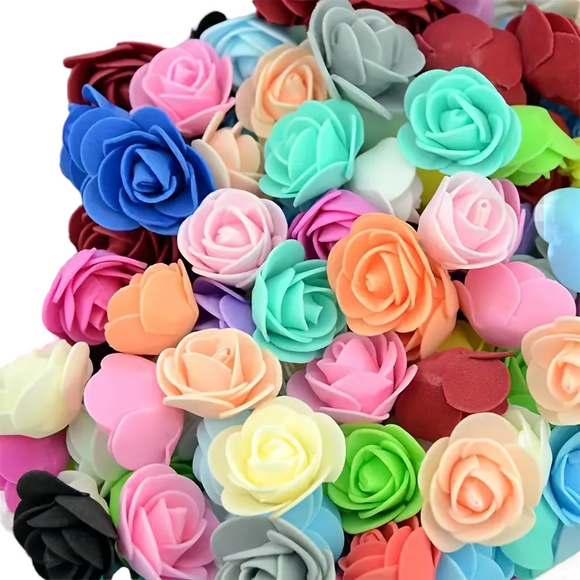 NNETM 500pcs Mixed Color Artificial Rose Flower Heads - DIY Craft & Decoration