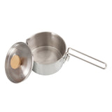 304 Stainless Steel Folding Camping Pot with Lid & Detachable Handle