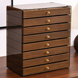 8-Layer Walnut Jewelry Box with Velvet Lining – Large Capacity Wooden Jewelry Organizer
