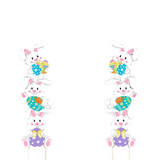 NNETM Tumbling Bunnies Yard Stakes - Set of 2 | 99.82cm