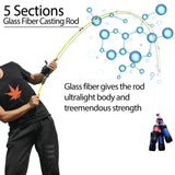 NNETM Ultralight 5-Section Travel Fishing Rod with Comfortable EVA Handle - Yellow