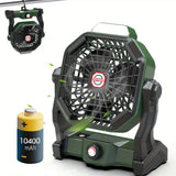 NNETM Rechargeable Camping Fan with LED & Hook