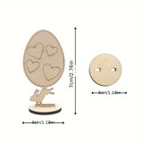 NNETM 18-Piece Wooden Easter Egg DIY Decoration Set
