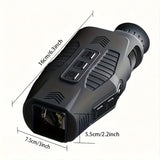 NNETM ABS R11 Night Vision Monocular - All Black Vision, 5x Digital Zoom, 984ft Range, 1080P Video, USB Charging
