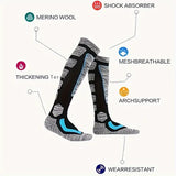 NNETM Warmth Trek: Over-the-Knee Thermal Socks - Blue, US Size 7-10