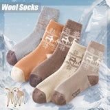 NNETM Women's Thermal Wool Christmas Socks (5 Pairs)