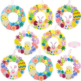 NNETM 8pcs DIY Easter Wreath Craft Kit Bunny Egg Set