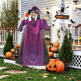 NNETM Animated Hanging Witch with Light-Up Eyes