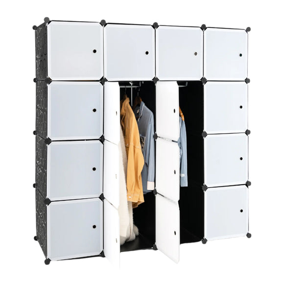 NNETM Storage Wardrobe Closet with Hanging Rods