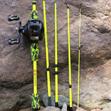 NNETM Ultralight 5-Section Travel Fishing Rod with Comfortable EVA Handle - Yellow