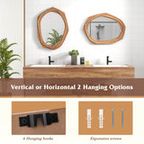 NNETM 90×66cm Decorative Wall Mirror – Rectangular Wooden Frame Mirror