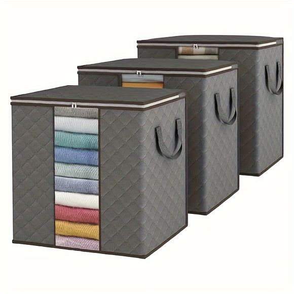 NNETM Foldable Storage Boxes with Reinforced Handles (3-Pack)
