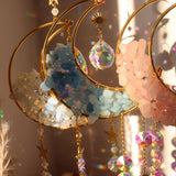 NNETM Ramadan Amethyst Crystal Half Moon Wind Chime
