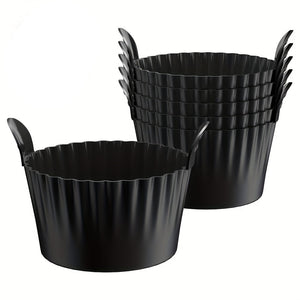 NNETM 6pcs Black Silicone Air Fryer Baking Cups Non-Stick Kitchen Molds
