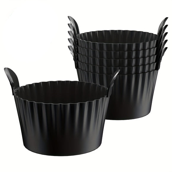 NNETM 6pcs Black Silicone Air Fryer Baking Cups Non-Stick Kitchen Molds