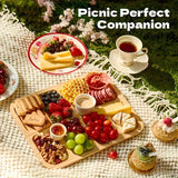 Bamboo Charcuterie Serving Board with Clear Acrylic Lid & Carry Handles