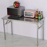 NNETM Folding Outdoor Stainless Steel Dining Table