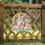 NNETM Easter Bunny Wooden Welcome Sign Spring Decor