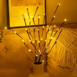 2pcs Set of Simulated Tree Branch Shaped LED Lights, Battery Powered, Each with 20 Leds, Vase Filled Artificial Small Tree Branch Decorative Light, Cool Decoration, Room Bedside Lamp, Romantic Home Decoration