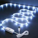 White Light 1M Indoor LED Lamp with Push-Button Switch, USB LED Light Strip for Living Room Background Lighting, Easy to Install And Decorate Halloween