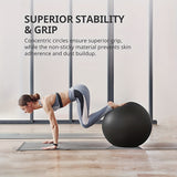 NNETM Heavy-Duty Explosion-Proof Yoga Ball with Air Plug and Pump(Black)