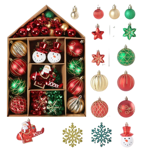 NNEOBA 70Pcs/Box Christmas Tree Ball Ornaments