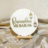 NNETM Acrylic Eid Mubarak Table Decor Signs (2pcs)