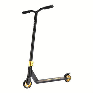 NNETM 360° Stunt Kick Scooter Black Gold PU Wheels