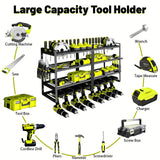 NNETM Wall Mounted 4-Tier Metal Tool Rack Organizer