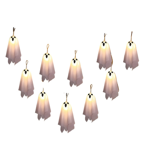 NNETM Halloween Ghost String Lights 10pcs with 8 Modes