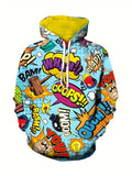 NNETM Casual Patterned Kangaroo Pocket Hoodie