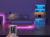 394in/10m Smart Bedroom LED Light, RGB Music Sync Strip Light with 44-Key Remote And App Control, Multiple Modes, Timing, Dimming, Flashing, Suitable for Bedroom, Living Room, Halloween, Christmas Gifts, Holiday Party, And Wedding Decor