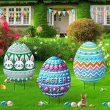 NNETM 3D Easter Egg Yard Decorations with Metal Stakes