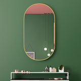 NNETM Vertical Hanging Wall Mirror – Gold Aluminum Frame Decorative Mirror