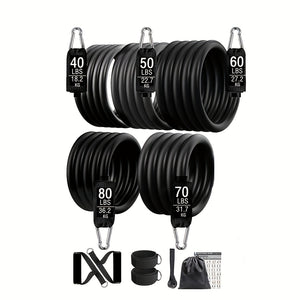 NNETM Workout Bar with Resistance Bands for Home Gym