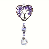 Purple Amethyst Sun Catcher Crystal Tree of Life Rainbow Maker Drops