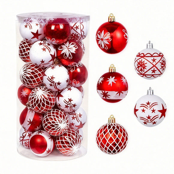 NNETM Red White Christmas Balls Ornaments Set (30pcs)