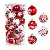 NNETM Red White Christmas Balls Ornaments Set (30pcs)