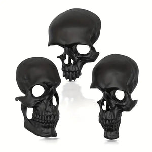 NNETM Americana Skull Ornaments 3-Piece Set – Goth-Inspired Resin Skeleton