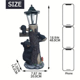 NNETM Solar Resin Bear Statue with LED Lights